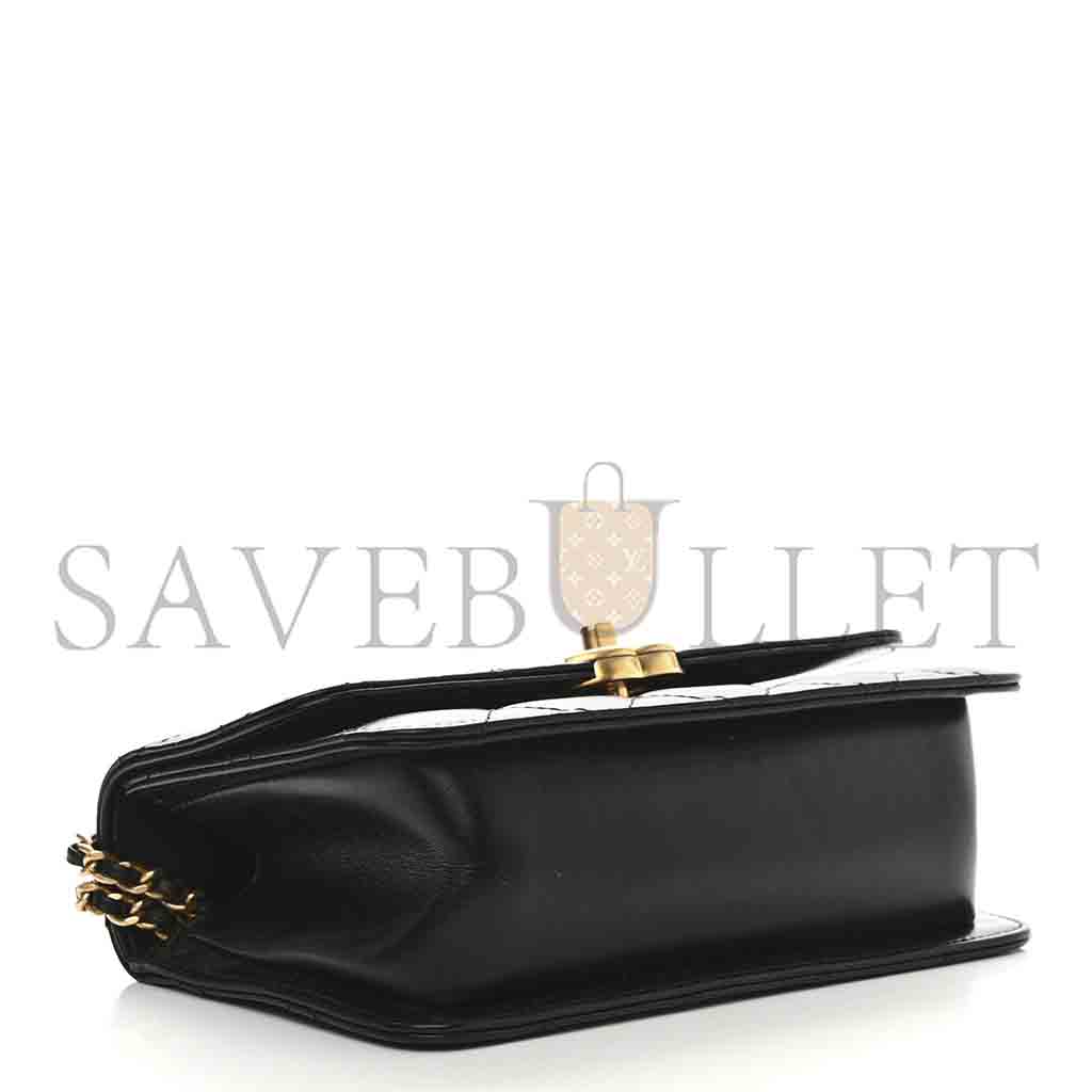 Ch*el master calfskin quilted mini perfect fit flap black (19*12*8cm)